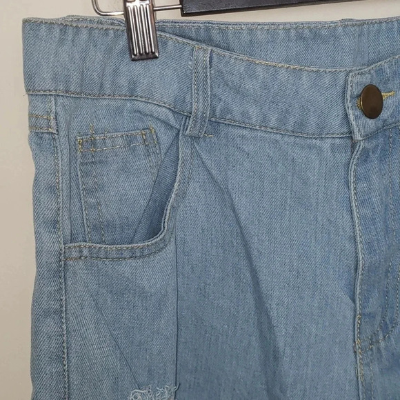 CHOIES Light Blue High Waisted Distressed Jeans - Picture 6 of 13